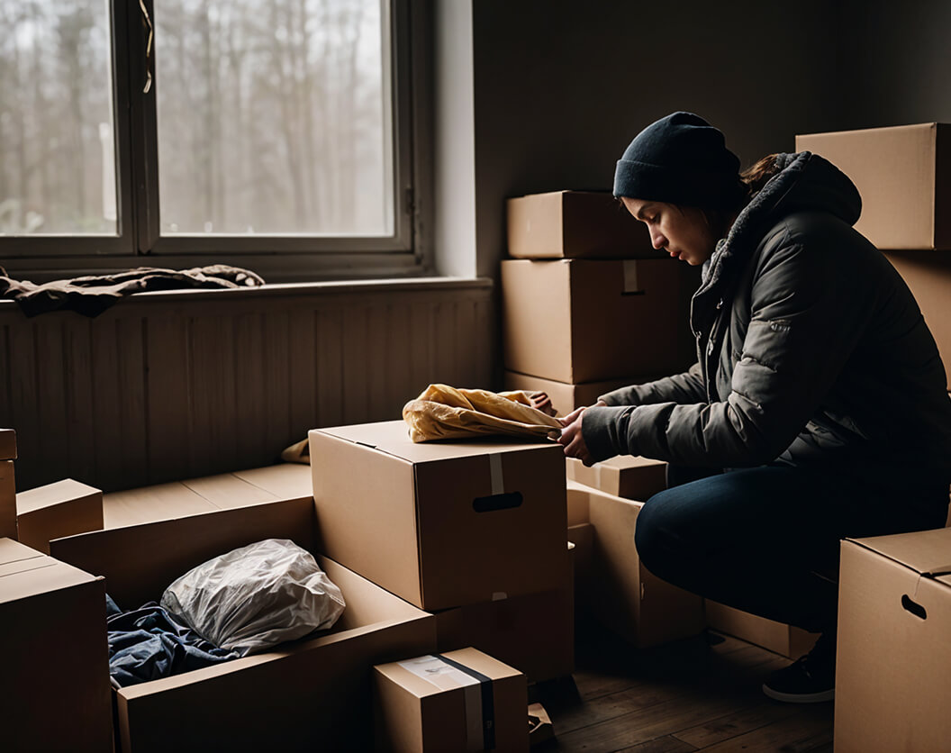 Image of a person thinking about how to pack items
